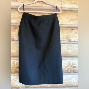 Louis Feraud Black Wool Pencil Skirt- Lined
